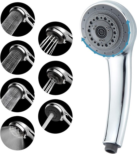 Hochdruck-duschkopf Mit 7 Positionen, 3,5-zoll-luxus-universal-handbrause, Verstellbar Für Badezimmer, Hotel, Fitnessstudio Und Spa