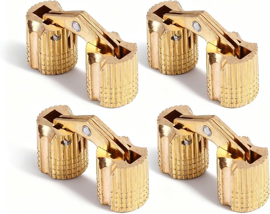 Zylindrisches Scharnier, 4 Stück Messing-tonnenscharniere, 180° Verdeckte, Unsichtbare Türscharniere Für Schrankmaterial (8 Mm)