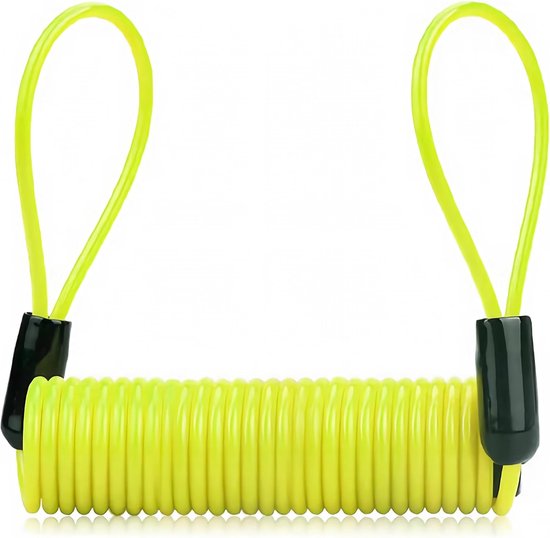 Diebstahlsicherungskabel Für Bremsscheiben, Kompatibel Mit Motorrad-, Roller- Oder Fahrradschlössern, Spiralförmiges Sicherheitskabel Für Zweiräder (gelb, 1,5 M)