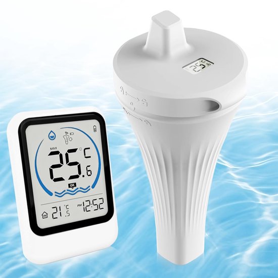 Kabelloses Poolthermometer Schwimmendes Digitales Poolthermometer Wasserdicht Nach Ip68 Mit Lcd-basisstation Wasserthermometer Für Schwimmbad Und 50