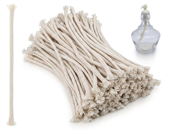 Öllampendochte 100er-set Baumwolle 15 Cm X 6 Mm Ersatzdochte Für Öl Und Petroleumlampen Reine Baumwolle Lange Brenndauer Camping Und