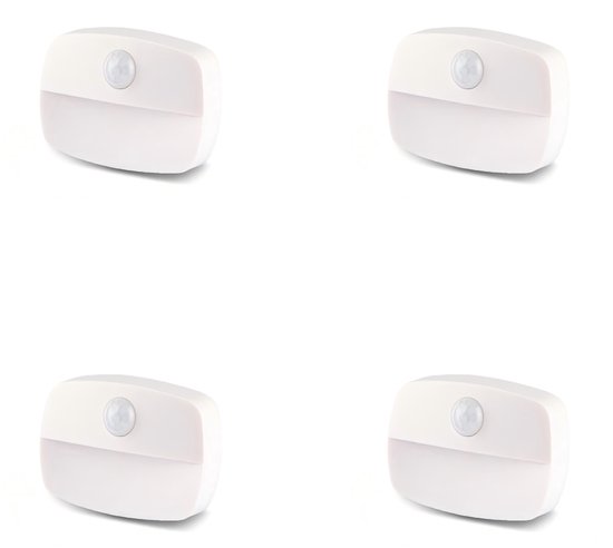 4er-pack Led-nachtlichter Mit Bewegungsmelder Batteriebetriebene Bewegungsmelder Für Den Innen Und Außenbereich Geeignet Ideal Für Flure Und Weiß