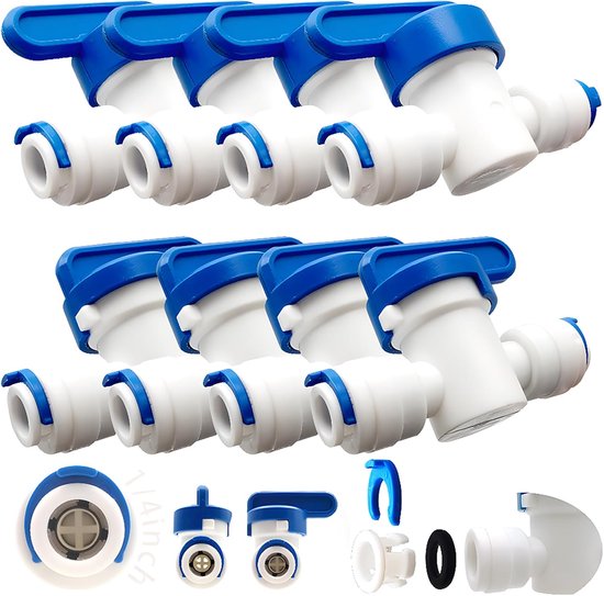 8 Ventileinsätze, Ro-wasserfilteranschluss, 6,35 Mm (1/4") Pushfit-geradstecker Für Wasserleitung, Presspassung, Kühlschrankschlauch