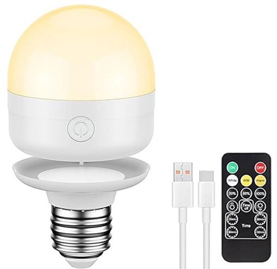 Eine Wiederaufladbare Lampe Mit Fernbedienung, Timer Und 3 Farbtemperaturen - E27 Magnetische, Abnehmbare, Wiederaufladbare Lampe Mit Batterie.