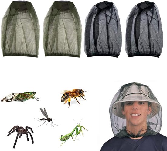 Set Mit 4 Moskitomasken, Geeignet Für Outdoor-aktivitäten, Imkerei, Angeln Und Camping