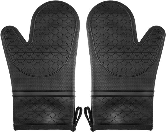 Ein Paar Hitzebeständige Ofenhandschuhe Mit Baumwollfutter Hitzebeständig Bis 250 C Silikon-küchenhandschuhe Rutschfest Geeignet Zum Kochen Und