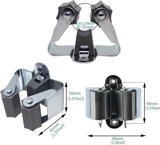 Besenhalter - Werkzeughalter - Besenaufhängesystem - Mehrfachwandhalterung - Gartengeräteaufhängesystem - Set Inklusive Montagematerial (blau)