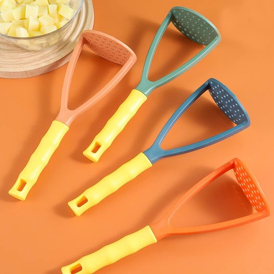 4-teiliger Kartoffelstampfer, Manuelle Küchenhilfe Aus Kunststoff Für Lebensmittel Und Gemüse (grün, Blau, Orange, Rosa)