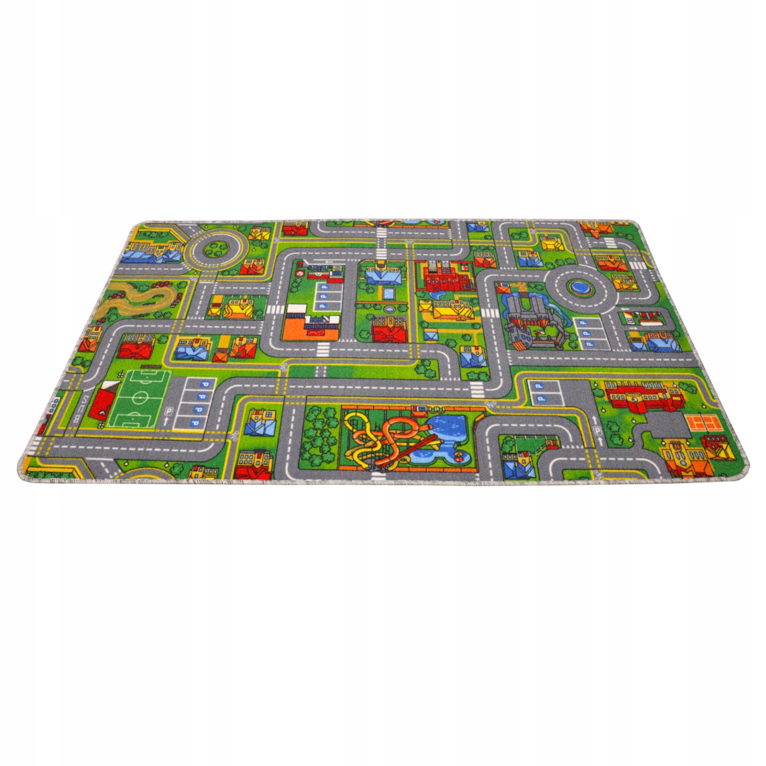 [10] Kinderteppich Straßendorf Gebäude 100x150cm D6901