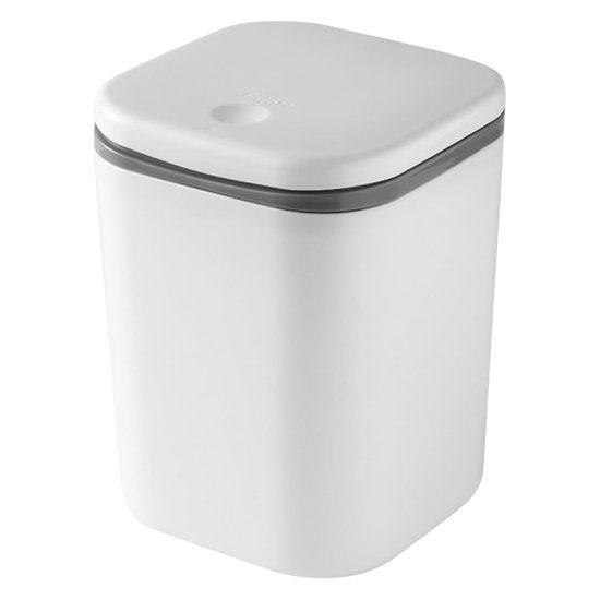 Mini-mülleimer Mit Druckknopfdeckel – 1 Liter – Weiß