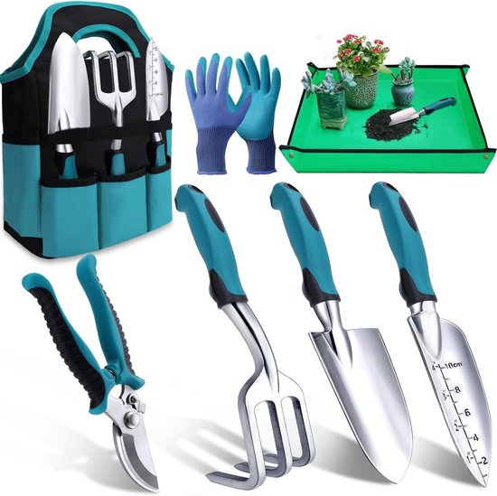 Gartengeräte-set 7-teiliges Gartengeräte-set Rostfreies Garten-set Mit Strapazierfähiger Aufbewahrungstasche Ideales Gartengeschenk Für Frauen