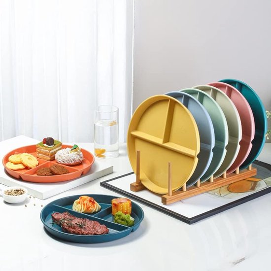8-teiliges Teller-set Mit 3 Fächern, Mikrowellen- Und Spülmaschinenfest, Für Picknicks Und Partys, Praktische Separate Teller