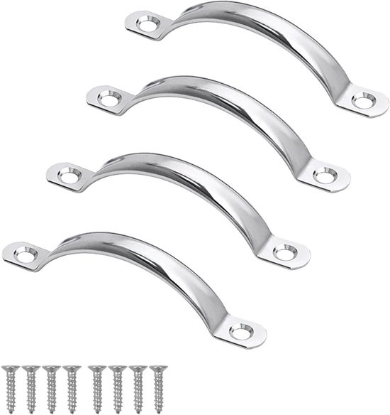 Set Mit 4 Edelstahl-küchen- Und Möbelgriffen, Robuste Schranktürgriffe Mit Schrauben Für Einfache Montage