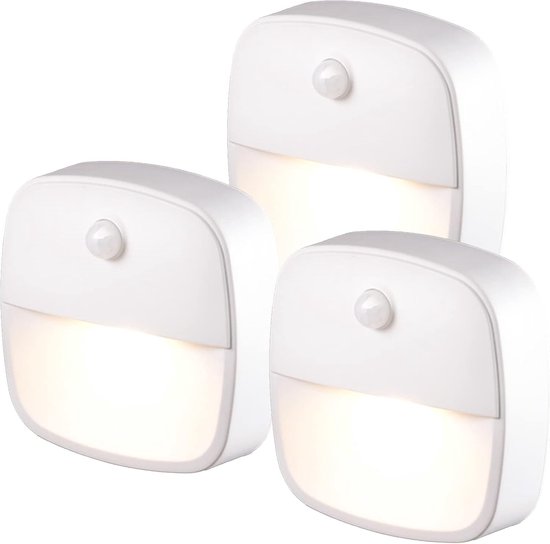 Led-nachtlicht Mit Bewegungsmelder, 3er-pack, Selbstklebende Treppenbeleuchtung Für Flur, Schlafzimmer, Kinderzimmer – Warmweiß