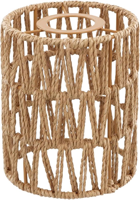 Boho-lampenschirm Aus Rattan – H 15 Cm – Ø 12 Cm – Ersatzschirm Passend Für Pendel-, Decken- Und Stehlampen