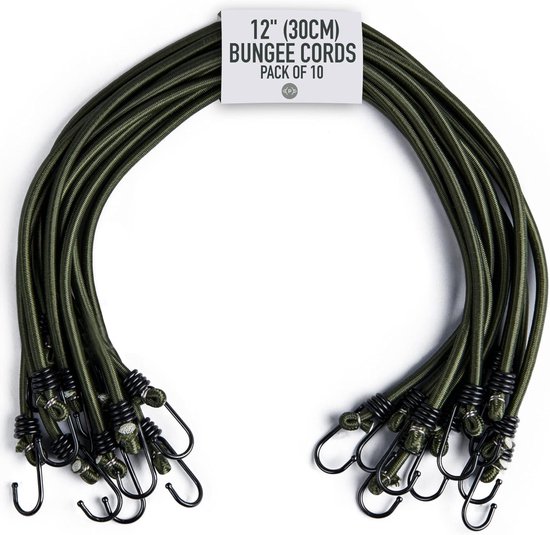 Elastisches Seil – 10 Stück – Mit Haken An Beiden Enden – Geeignet Für Campingzelte Und Gärten – 45 Cm