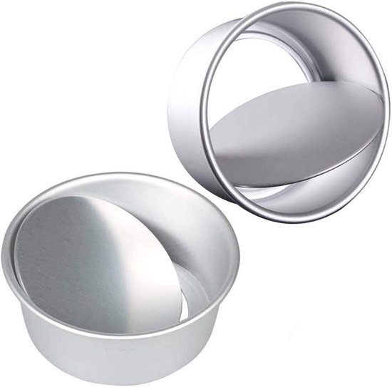 2er Pack Runde Backformen (10 Cm Durchmesser) Antihaftbeschichtet, Tiefe Runde Aluminium Backformen Mit Herausnehmbarem Boden Spülmaschinenfest Z