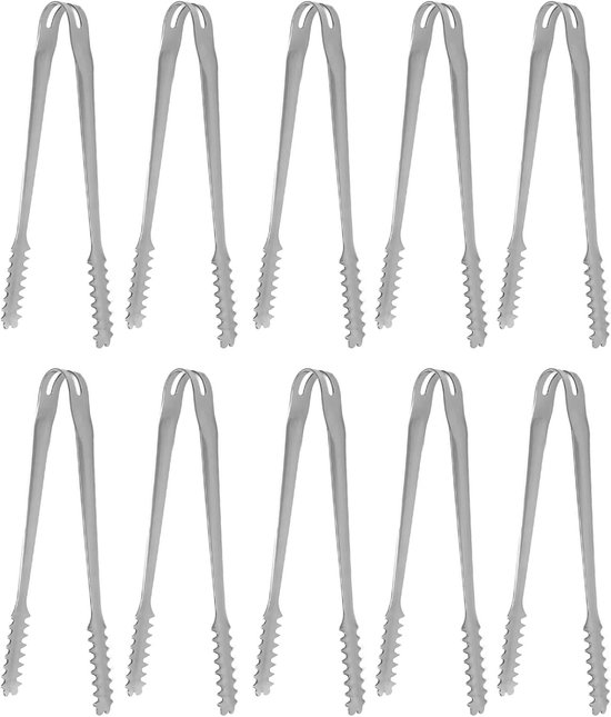 10-teiliges Set Eiszangen, Edelstahl, Leicht Zu Reinigen, Starker Griff, Vielseitig Einsetzbar Für Partys, Küche, Grill, Bbq-bar (15 Cm)