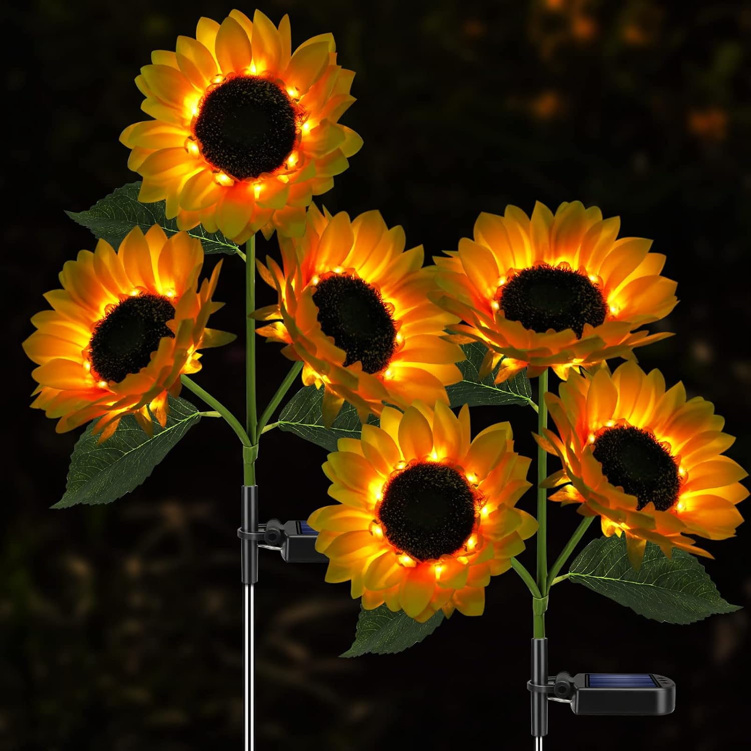 Sonnenblumen-solarleuchten – 800 Ma Solar-gartenleuchten Mit Naturgetreuen Blüten – Wasserdichte Solar-erdspieße Für Den Außenbereich: Für Garten, Terrasse