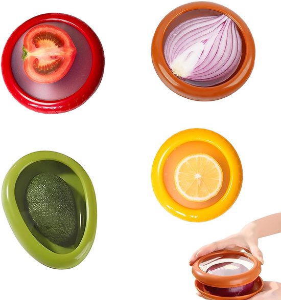 4 Stück Silikon-obst-aufbewahrungsbox Wiederverwendbare Behälter Zur Aufbewahrung Von Früchten Bo Te De Conservation Pour Oignons Tomate Zitrone