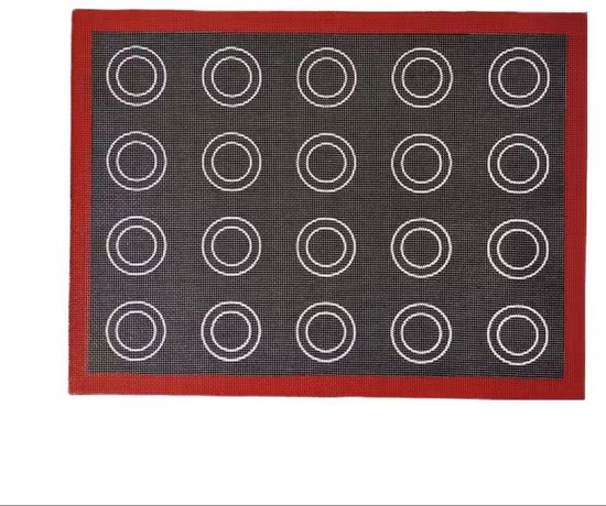 Perforierte Silikon-backmatte – Lebensmittelecht – Für Kekse, Macarons, Brot Und Gebäck – 30 × 40 Cm – Schwarz + Rot