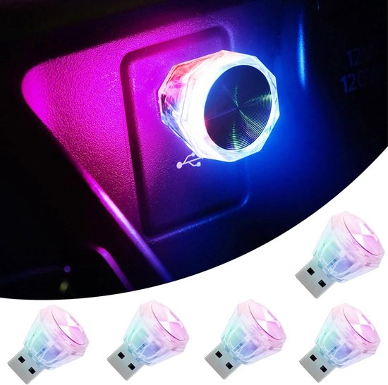 5-teiliges Usb-stimmungslicht-set Usb-stroboskop Led-beleuchtung Led-minilampe Zum Einstecken Tragbare Rgb-ambientebeleuchtung Dekorative Lampe
