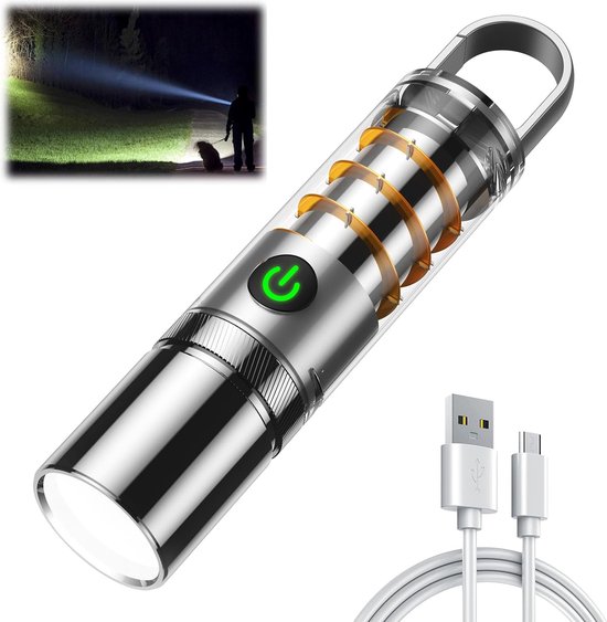 Helle Taschenlampe 5 Modi 2000 Ma 200 Meter Reichweite 600 Lumen Fokus Einstellbar Ip55 Wasserdicht Liegt Gut In Der Hand Inklusive Akku Und