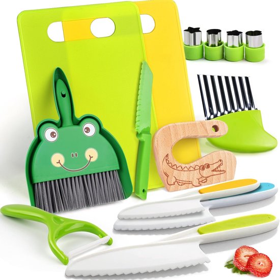 Kindermesser 14-teiliges Kindersicherheitsset Für Die Küche Kindermesser Zum Schneiden Und Zubereiten Von Obst Und Gemüse Sichere Messer Für Ab 2 2