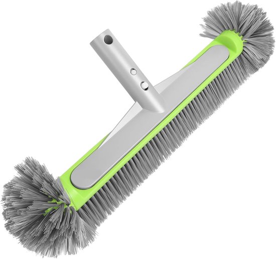 Poolbürste – 43 Cm Ohne Griff, Aluminiumverstärkung, Runder Bürstenkopf, Reinigungsbürste Für Pool Und Badewanne
