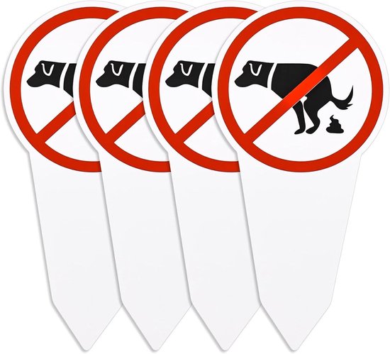 Hundeschild – Hier Keine Hundetoilette – 4 Stück – Schilder „keine Hundetoilette“ – Hundekot – Hundewiese – Schild Für Hunde