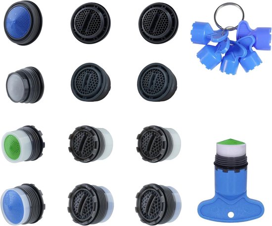 12-teiliges Set Für Wasserhahn-luftsprudler Inklusive 6 Schraubenschlüssel Zum Entfernen Von Wasserhahn-luftsprudlern Geeignet Für Mit Einem Von 5