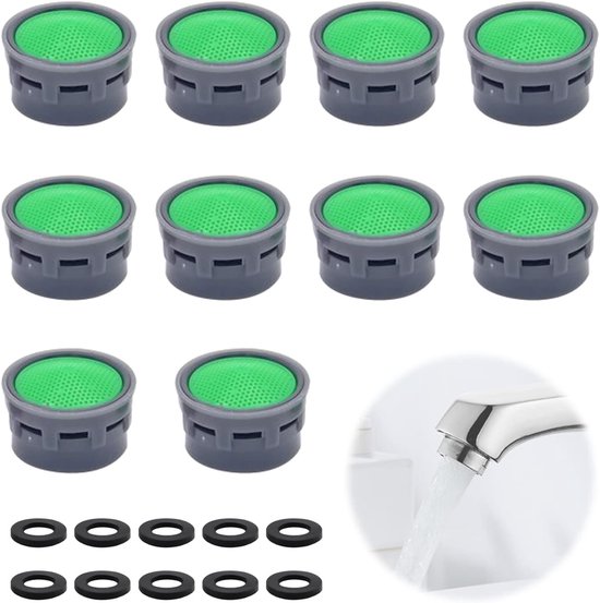 10-teiliger Wasserhahn-luftsprudler Mit 10 Dichtungen Wasserhahnfilter Wasserhahn-begrenzer Badzubehör Filtereinsätze Wasserhahn-ersatzteile Für