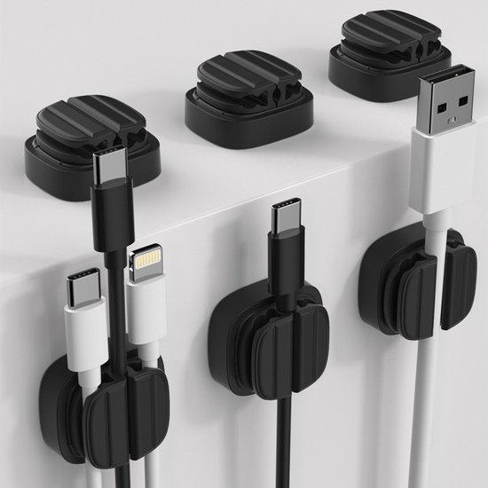6-teiliger Kabelorganizer 3-in-1-kabelcliphalter Selbstklebende Kabelmanagement-clips Verstellbare Federkabel-organizer-halterung Zubehör Für Für