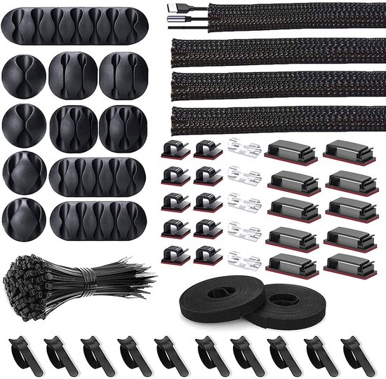 Kabelmanagement-set Enthält Kabelrinnen Selbstklebende Kabelclips Und Kabelbinder Selbstsichernde Kabelbinder Hochwertiges Kabelmanagement-set