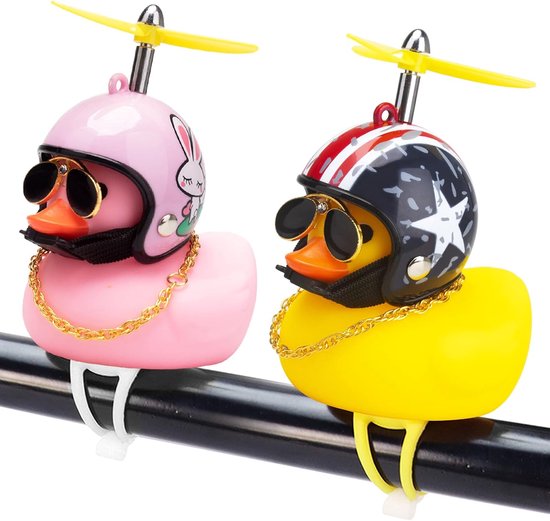 Auto-deko In Form Von Rosa Und Gelben Gummienten Fahrradklingel In Entenform Niedliche Enten-deko Fürs Armaturenbrett Quetschbare Fahrradklingel Gold