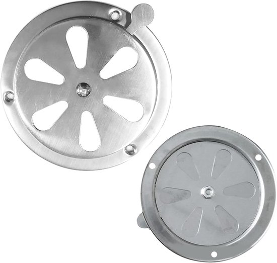 2-teiliges Edelstahl-lüftungsgitter Abschließbar Runder Ventilator Abschließbare 125-mm-lüftungsplatte Grilllüfter Edelstahl Grill Lüftungsgitter