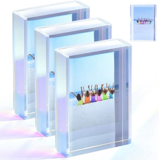 Acryl-fotorahmen Mini-fotorahmen Für 2 X 3 Zoll Große Fotos 3-teiliger Schillernder Fotorahmen Polaroid-rahmen Für Die Schreibtischdekoration Für