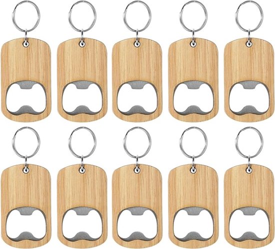 10 Stück Flaschenöffner Mit Schlüsselanhänger Aus Holz Leicht Und Kompakt Ideal Für Bars Camping Und Partys Multifunktionaler Bieröffner Für Und