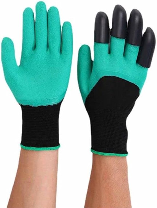 Ein Paar Gartenhandschuhe Mit Krallen Und Pflanzhandschuhe Zum Graben