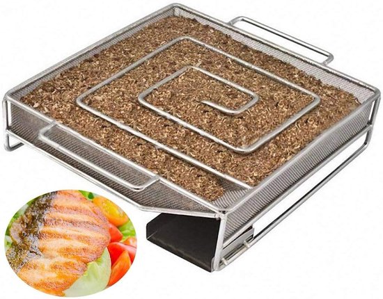 Grillbesteck-set – Räucherkorb Aus Edelstahl, Quadratische Räucherbox Für Den Außenbereich