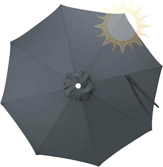 Ersatzdach Passend Für 2 Meter Breite Sonnenschirme Mit 8 Streben Ersatzdach Passend Für Sonnen Und Regenschirme Geeignet Für Den Außenbereich Grau