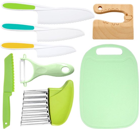 Kinderküchenmesserset, 8-teilig, Geeignet Für Kleinkinder Zum Schneiden Von Obst Oder Gemüse Und Zum Kochen.