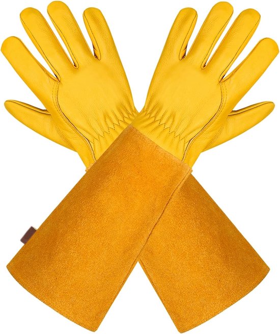 Unisex Lederhandschuhe Gartenhandschuhe Atmungsaktive Rosenschneidehandschuhe Dornenresistente Handschuhe Lange Strapazierfähige Ärmel Aus Für