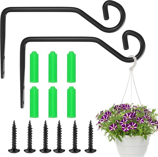 2 Hängekorbhalterungen, Wandhaken, Stützhaken Für Pflanzen, Blumentöpfe, Garten, Vogelfutterhäuser, Laternen