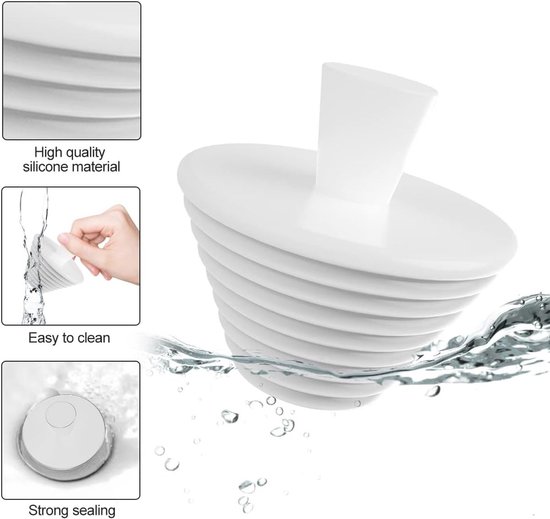3er-pack Silikon-abflussstopfen, Spüle, Universal-abflussstopfen Für Spüle, Badewanne, Abfluss, Küche, Abflussstopfen 4,5 X 2,9 Cm (schwarz, Weiß, Grau)