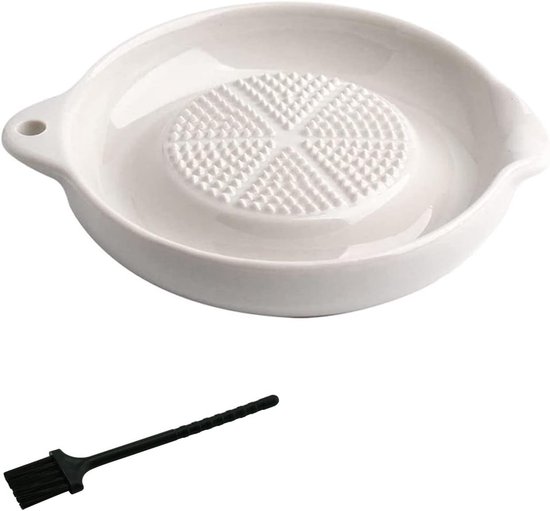 Keramische Ingwerreibe – Klein Gezahntes Design – Multifunktional – Wasa-reibe Für Ingwer, Knoblauch, Zwiebeln – Weiß – 11 X 6,8 Cm.