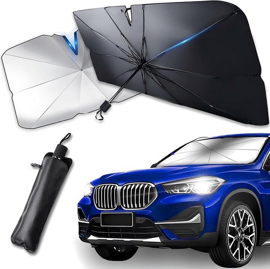 Sonnenschutz Für Die Windschutzscheibe, 135 X 73 Cm - Uv-schutz 99%, Faltbarer Sonnenschirm, Geeignet Für Pkw, Suvs Und Transporter - Einfach Zu Montieren Und Kompakt.