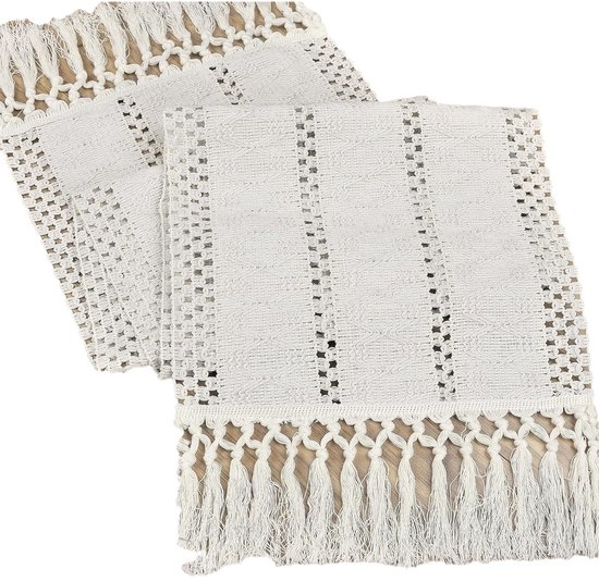 Tischläufer Im Boh Me-stil Aus Baumwoll-leinen-polyester-mischgewebe Und Leinen 30 X 200 Cm Rustikaler Tischläufer Im Landhausstil Gewebte Im Mit