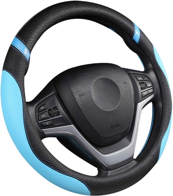 Universeller Lederlenkradbezug Für Damen, Lenkradbezug Für Autos Bis 15 Zoll (blau)