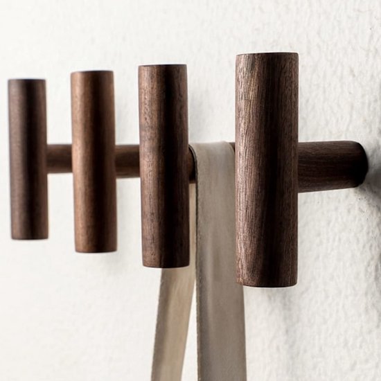 Garderobenhaken Aus Holz – 4 Stück – Wandhaken Garderobenhaken – Wandgarderobe Aus Naturholz – Wandmontage